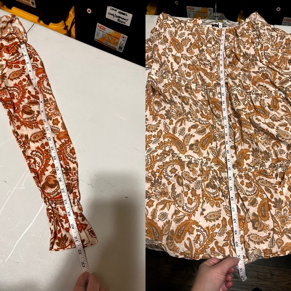 Maje Paisley Ruffled Maxi Dress Orange - Picture 16 of 16